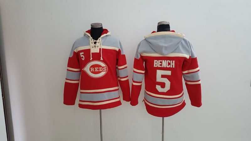 Cincinnati Reds #5 Johnny Bench Red Sawyer Hooded Sweatshirt Baseball Hoodie,We sell and wholesale Cincinnati Reds #5 Johnny Bench Red Sawyer Hooded Sweatshirt Baseball Hoodie on line form chian!